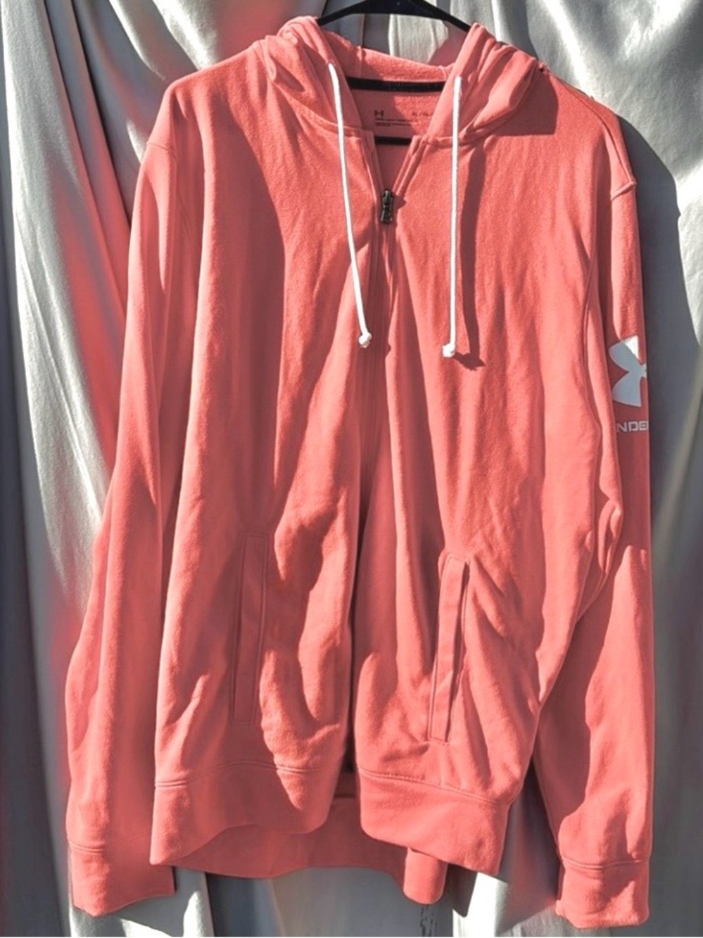 Under Armour, full zip hoodie coral